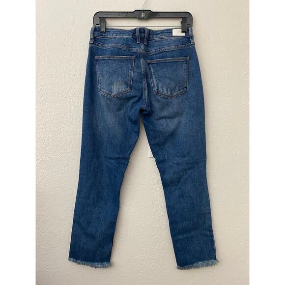 Dear John Women's Straight Leg Raw Hem Stretch Denim Jeans Distressed 26 Modern - Picture 2 of 10